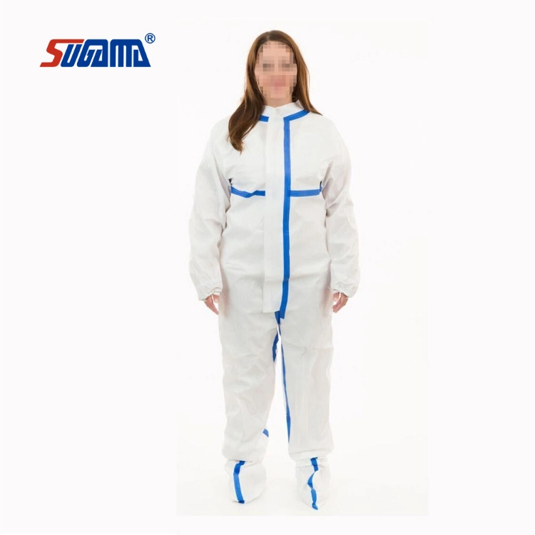 Manufacturer Waterproof Hooded Civil Non-Medical Medical Hospital Disposable Isolation Coverall Protective PP