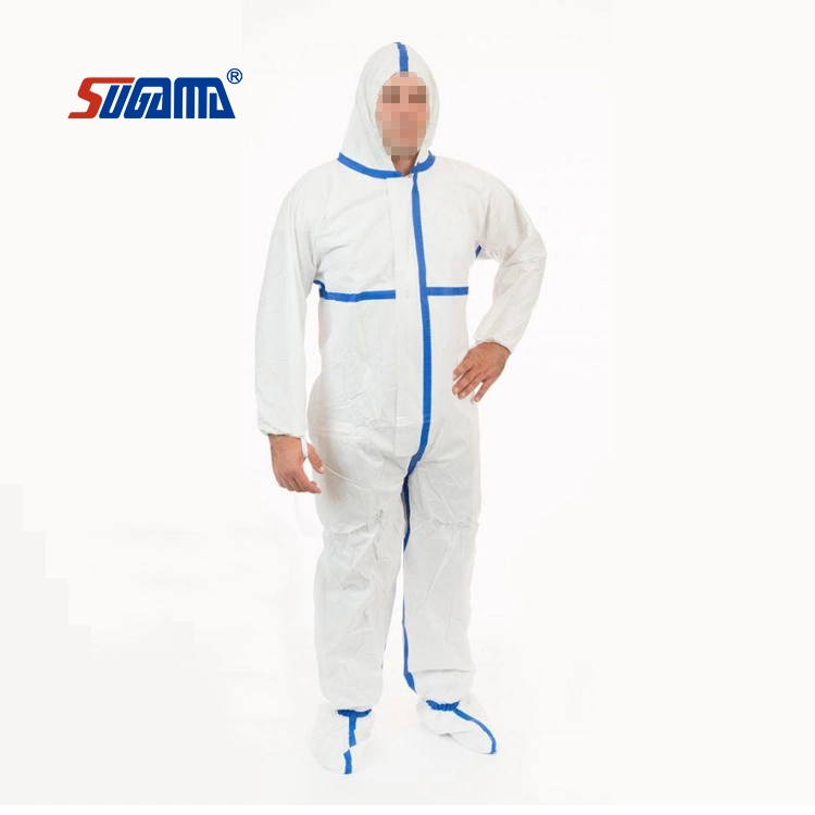 Manufacturer Waterproof Hooded Civil Non-Medical Medical Hospital Disposable Isolation Coverall Protective PP