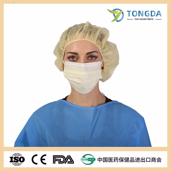 ホワイトリスト FDA510K ASTM レベル 3 使い捨て不織布医療用外科用フェイスマスク (シングル用)